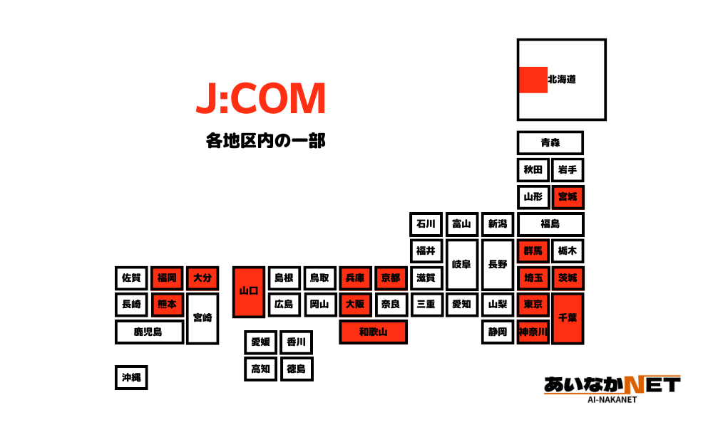 JCOM提供エリア