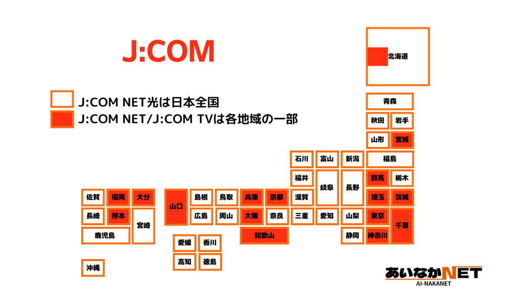 JCOM提供エリア